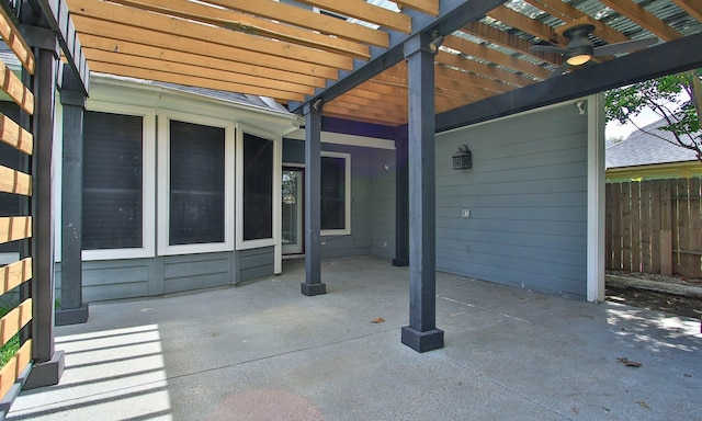 15915 Angler Bend Dr, Houston, TX 77044 - view of patio / terrace featuring a pergola and a ceiling fan