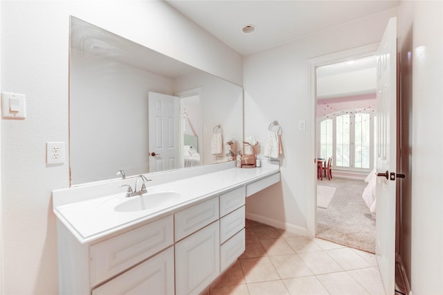 21622 Sabine Pass Ct, Katy, TX 77450 - bathroom featuring connected bathroom, vanity, and tile patterned flooring