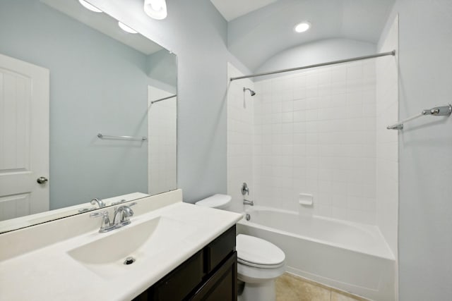 10315 Silver Shield Way, Tomball, TX 77375 - bathroom featuring toilet, vanity, shower / washtub combination, and tile patterned floors