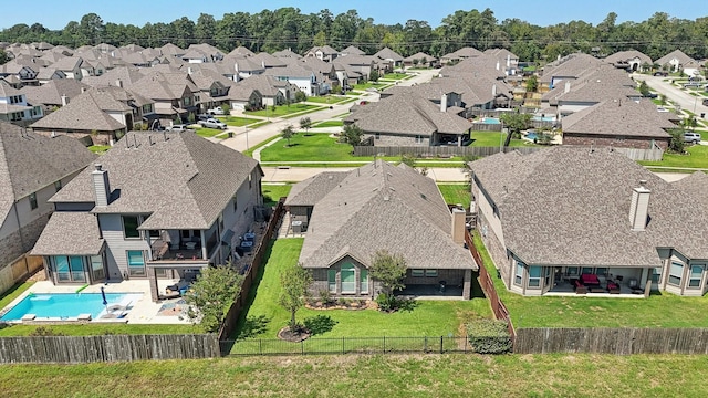 10315 Silver Shield Way, Tomball, TX 77375 - aerial view of residential area with a pool area