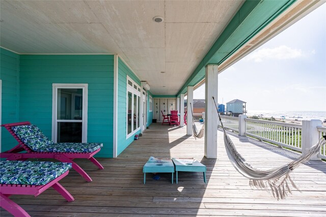 852 W Lazy Ln, Crystal Beach, TX 77650 - view of wooden deck