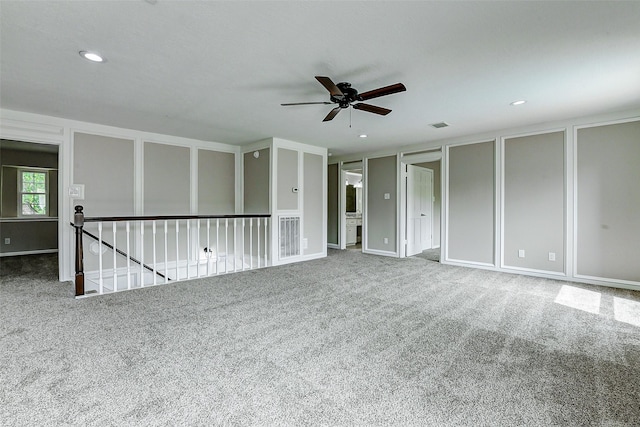 1406 Rustic Knolls Dr, Katy, TX 77450 - carpeted empty room featuring ceiling fan and recessed lighting