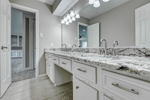 1406 Rustic Knolls Dr, Katy, TX 77450 - full bath featuring double vanity and a ceiling fan