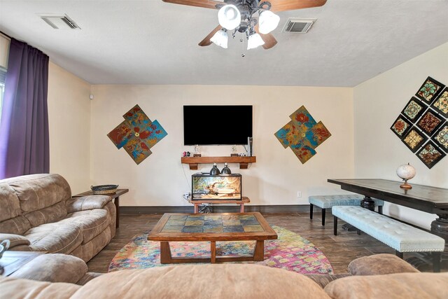 6706 Lindale Manor Ct, Spring, TX 77379 - living room with a ceiling fan and wood finished floors