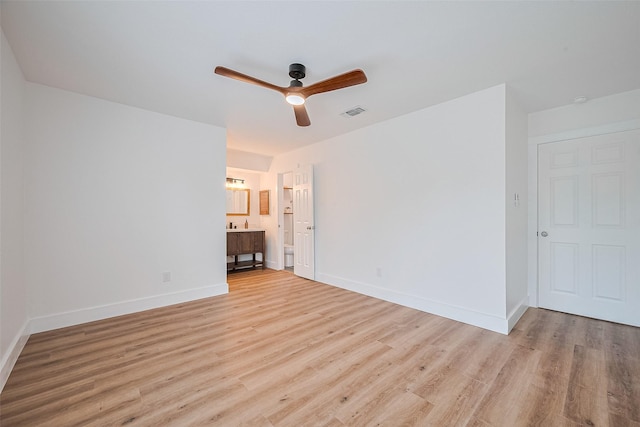 19803 Packwood Dr, Katy, TX 77449 - empty room with ceiling fan and light wood finished floors