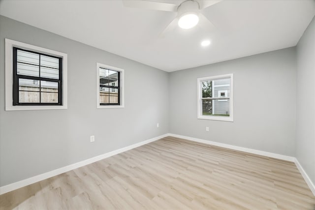 1819 Oxford St, Houston, TX 77008 - unfurnished room with healthy amount of natural light, light wood-style flooring, and ceiling fan