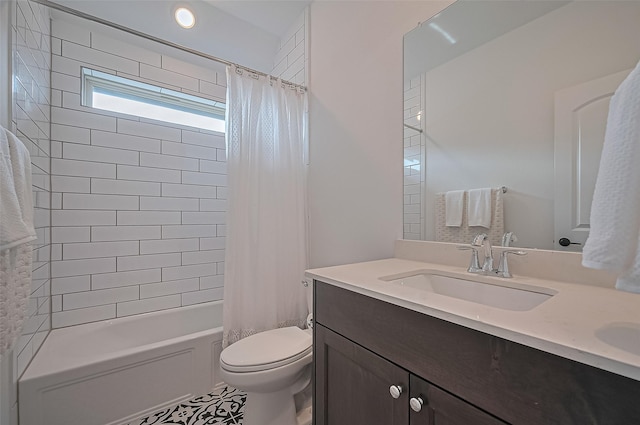 18003 Winding Willow Oak Way, Cypress, TX 77433 - full bathroom with vanity and shower / bath combination with curtain