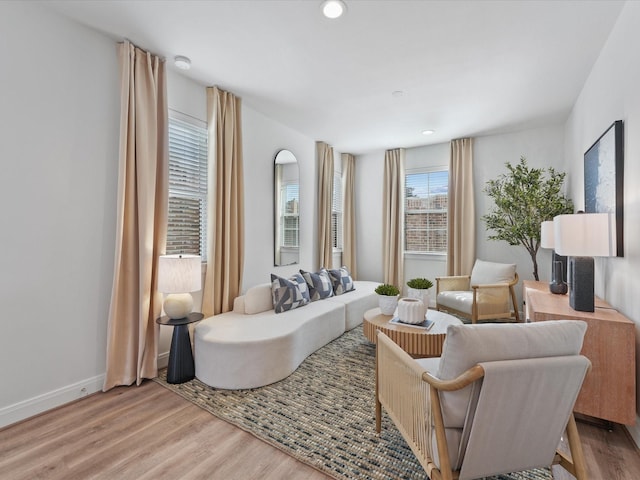9221 Washington Hts, Houston, TX 77063 - living room featuring wood finished floors, recessed lighting, and baseboards