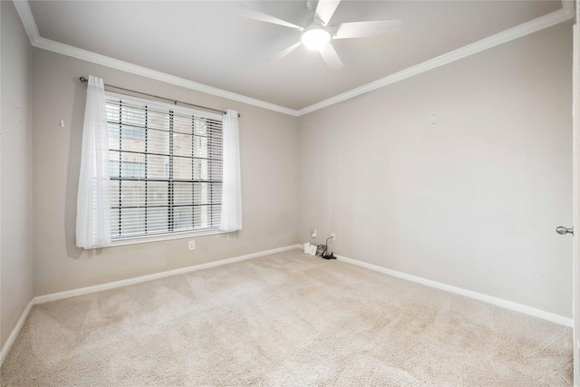 2255 Braeswood Park Dr Unit 105, Houston, TX 77030 - carpeted spare room with baseboards, crown molding, and a ceiling fan