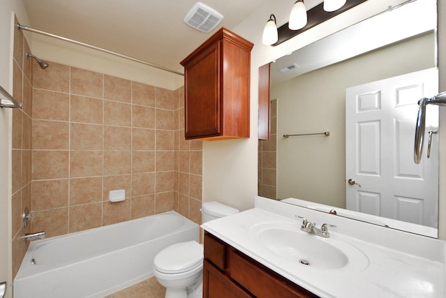 7714 Guldan Dr, Richmond, TX 77407 - full bathroom featuring vanity, toilet, and tub / shower combination