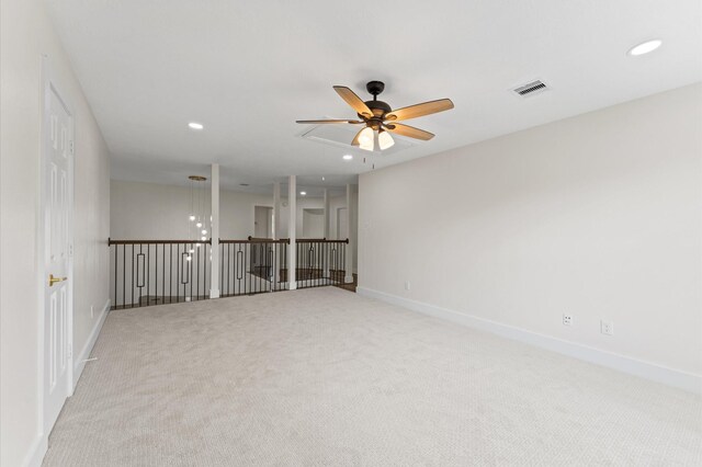 31318 Bearing Star Ln, Tomball, TX 77375 - carpeted spare room with recessed lighting, a ceiling fan, and baseboards