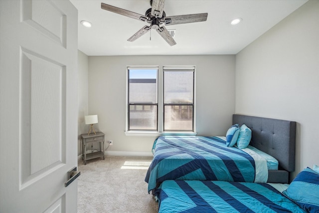 1814 Rosalie St, Houston, TX 77004 - carpeted bedroom with recessed lighting and a ceiling fan