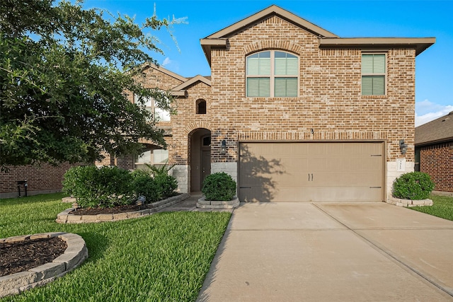 3415 Sicily Island Ln, Katy, TX 77494 - view of front of property featuring brick siding, a garage, and driveway