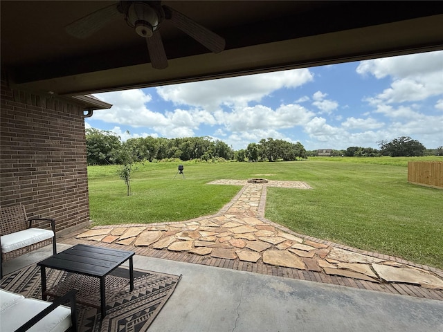 1549 Frontier Trl, Angleton, TX 77515 - view of patio / terrace featuring ceiling fan