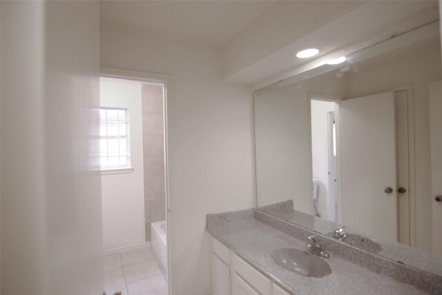 6207 Grandvale Dr, Houston, TX 77072 - full bath featuring vanity and tile patterned floors