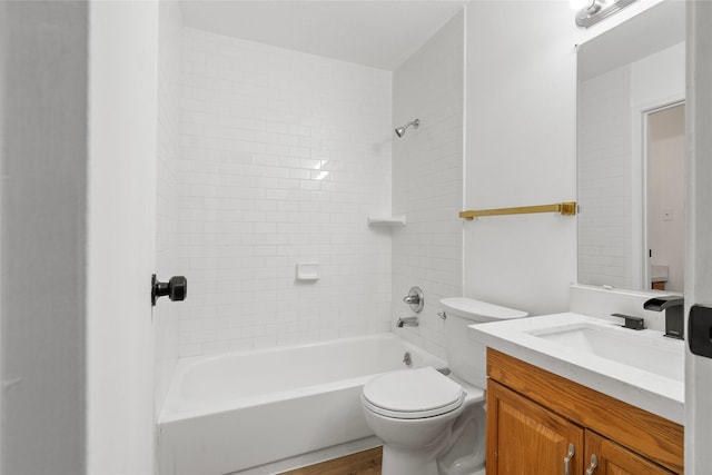 6500 Sands Point Dr Unit 107, Houston, TX 77074 - full bathroom featuring vanity, toilet, tub / shower combination, and wood finished floors