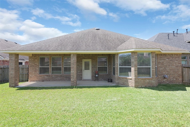 13406 Georgia Hollow Ct, Rosharon, TX 77583 - back of house with roof with shingles, a patio, and brick siding