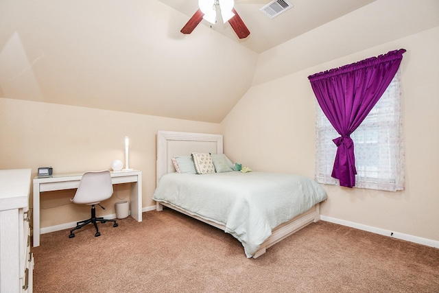 28030 Sugarside Glen Dr, Katy, TX 77494 - bedroom with carpet flooring, vaulted ceiling, ceiling fan, and baseboards