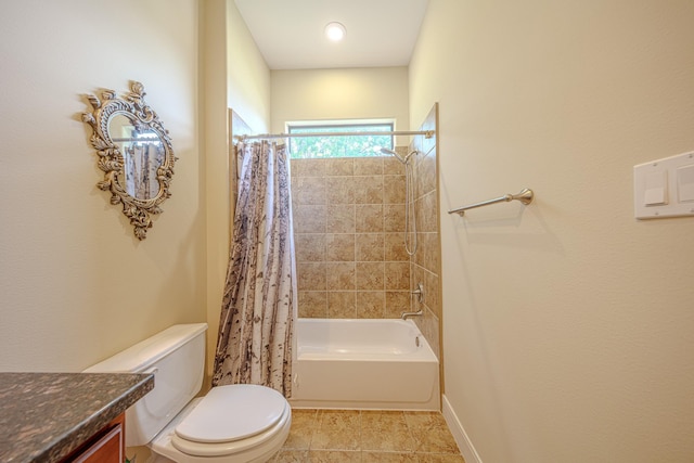 1205 Sampson St, Houston, TX 77003 - bathroom with vanity, shower / tub combo with curtain, and tile patterned floors