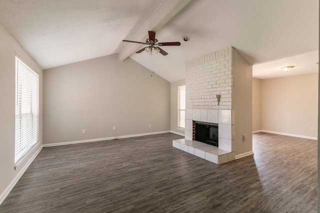 6930 Caddo Lake Ln, Houston, TX 77083 - unfurnished living room with a ceiling fan, plenty of natural light, and dark wood-style floors