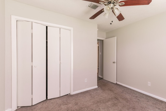 6930 Caddo Lake Ln, Houston, TX 77083 - unfurnished bedroom with carpet floors, a closet, and a ceiling fan
