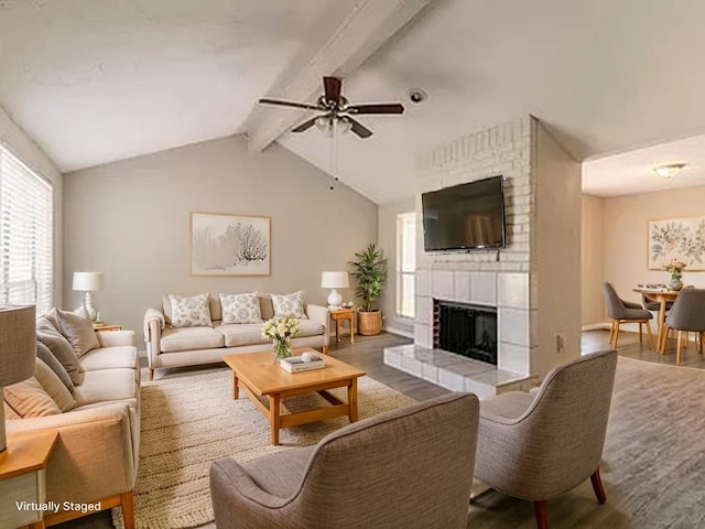 6930 Caddo Lake Ln, Houston, TX 77083 - living area with ceiling fan, wood finished floors, and healthy amount of natural light