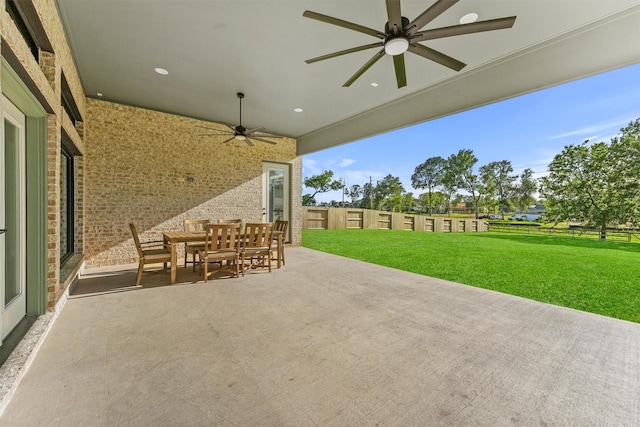 4215 Wooded Isle Way, Fulshear, TX 77441 - view of patio with ceiling fan and outdoor dining area