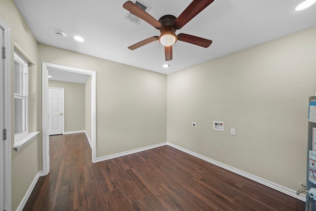 848 Nursery St, Clute, TX 77531 - unfurnished room with wood finished floors, a ceiling fan, baseboards, and recessed lighting