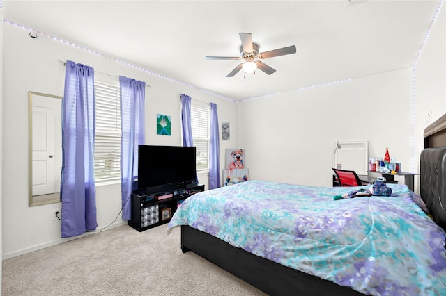 1013 Lacebark Pine Ln, Brookshire, TX 77423 - bedroom with carpet, baseboards, and ceiling fan