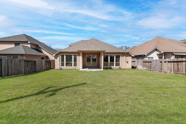 23135 Tranquil Springs Ln, Katy, TX 77494 - rear view of house featuring ceiling fan and a patio area