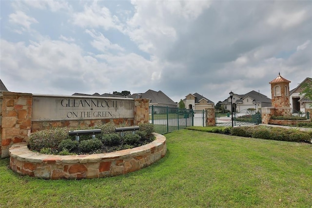 8823 Leaning Hollow Ln, Spring, TX 77379 - community / neighborhood sign featuring a residential view and a gate