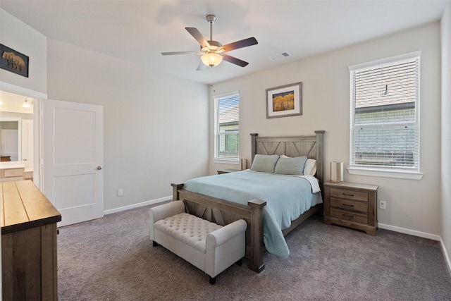 235 Crest Edge St, Montgomery, TX 77316 - bedroom featuring carpet, baseboards, and a ceiling fan