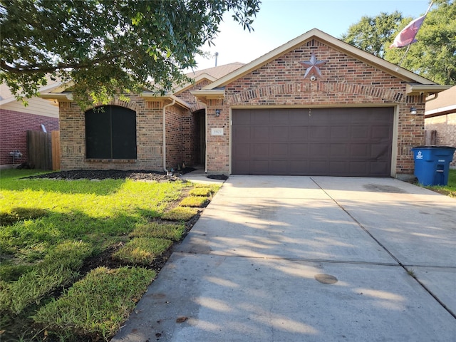 19103 Painted Blvd, Porter, TX 77365 - ranch-style house with driveway, a garage, and brick siding
