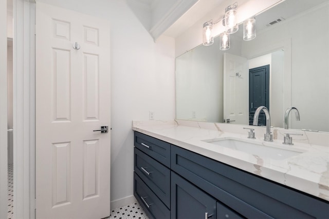 9410 Windrush Dr, Spring, TX 77379 - bathroom featuring vanity and baseboards