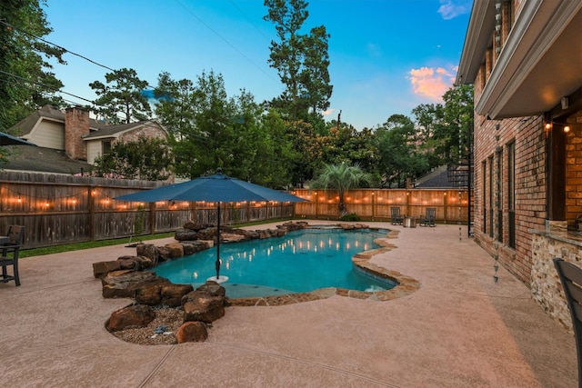 9410 Windrush Dr, Spring, TX 77379 - view of pool featuring a patio area and a fenced backyard