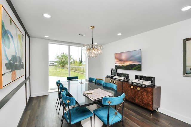 7153 Fm 1458th Rd, Sealy, TX 77474 - dining room featuring wood finished floors, recessed lighting, baseboards, and a chandelier