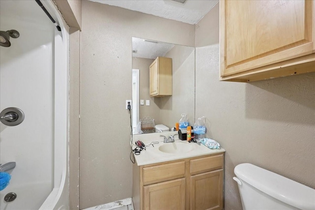 2630 35th St, Pinehurst, TX 77630 - bathroom featuring toilet, vanity, and shower / washtub combination