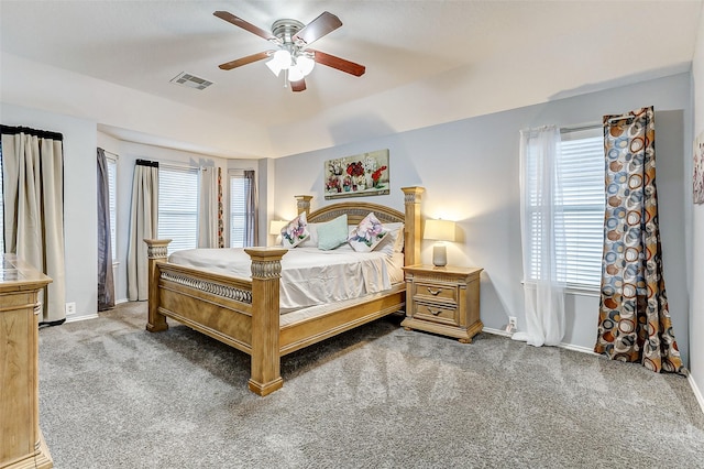 14203 Coveney Dr, Houston, TX 77090 - bedroom with carpet flooring, baseboards, and a ceiling fan
