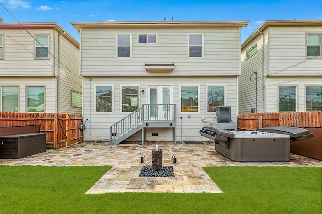 334 Yale Oaks Ln, Houston, TX 77091 - rear view of property with a patio and central air condition unit