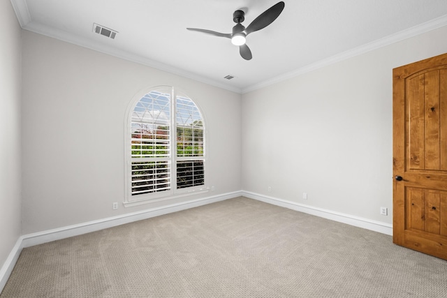 504 High Meadow Ranch Dr, Magnolia, TX 77355 - unfurnished room with ceiling fan, carpet flooring, and crown molding