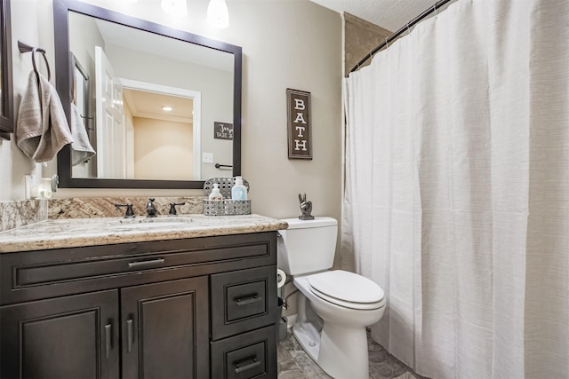 4222 Skylane Rd, Beach City, TX 77523 - full bath with vanity, toilet, and a shower with curtain