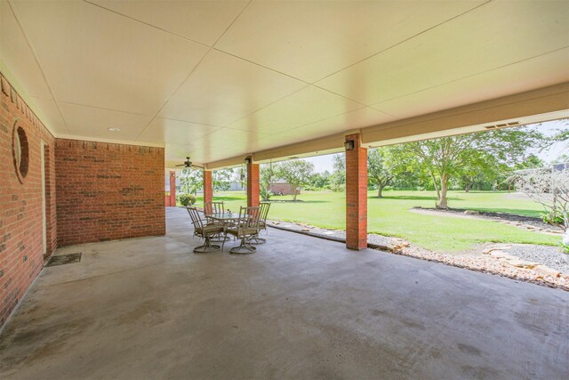 4222 Skylane Rd, Beach City, TX 77523 - view of patio featuring a ceiling fan