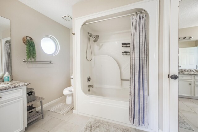 4222 Skylane Rd, Beach City, TX 77523 - full bathroom featuring vanity, shower / tub combo, toilet, and baseboards