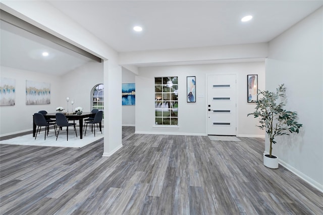 5702 Indigo St, Houston, TX 77096 - foyer with wood finished floors and recessed lighting