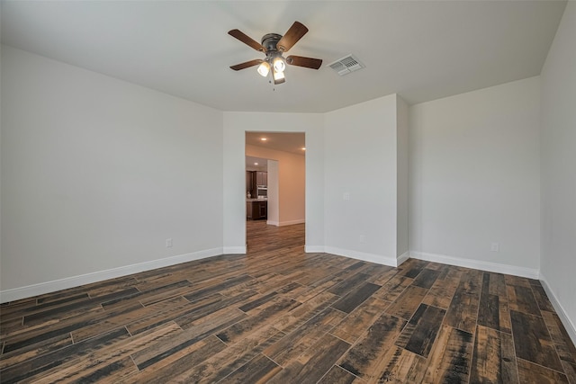 430 Seaside Sparrow Way, Richmond, TX 77469 - spare room featuring ceiling fan, dark wood-type flooring, and recessed lighting