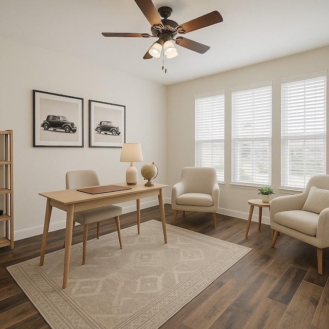 430 Seaside Sparrow Way, Richmond, TX 77469 - office featuring dark wood-type flooring and ceiling fan