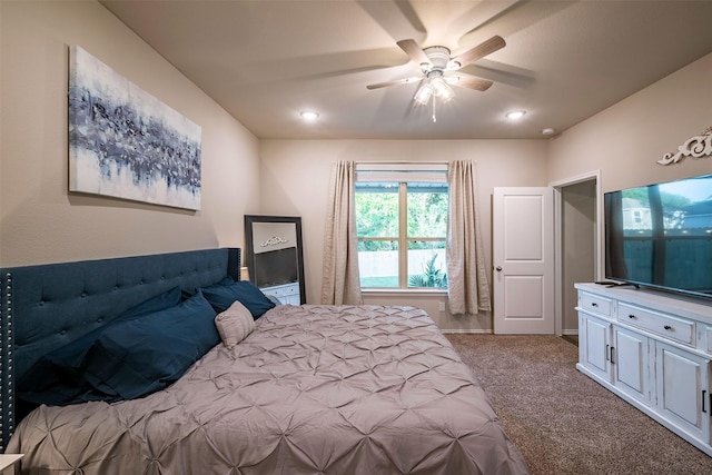 907 Crystal River Rd, Conroe, TX 77316 - carpeted bedroom with ceiling fan and recessed lighting