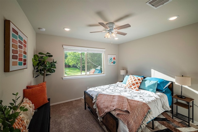 907 Crystal River Rd, Conroe, TX 77316 - carpeted bedroom with ceiling fan and recessed lighting