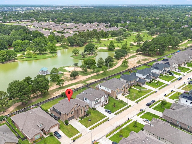 2107 Jitterbug Ln, Katy, TX 77493 - aerial overview of property's location featuring a large body of water and nearby suburban area