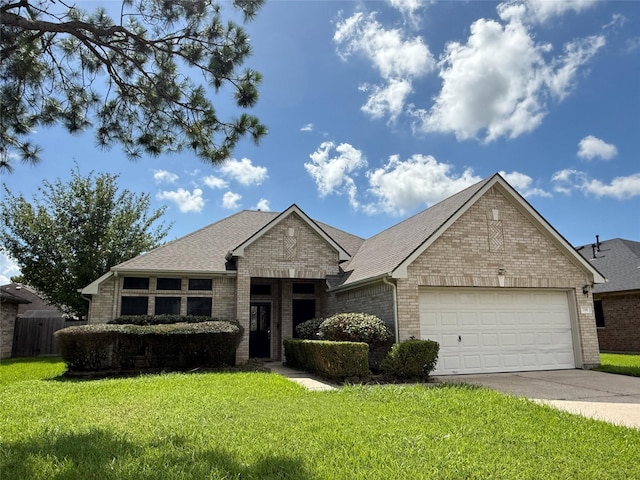 210 Cedar Lake Dr, League City, TX 77573 - view of front of house featuring brick siding, an attached garage, concrete driveway, and a shingled roof
